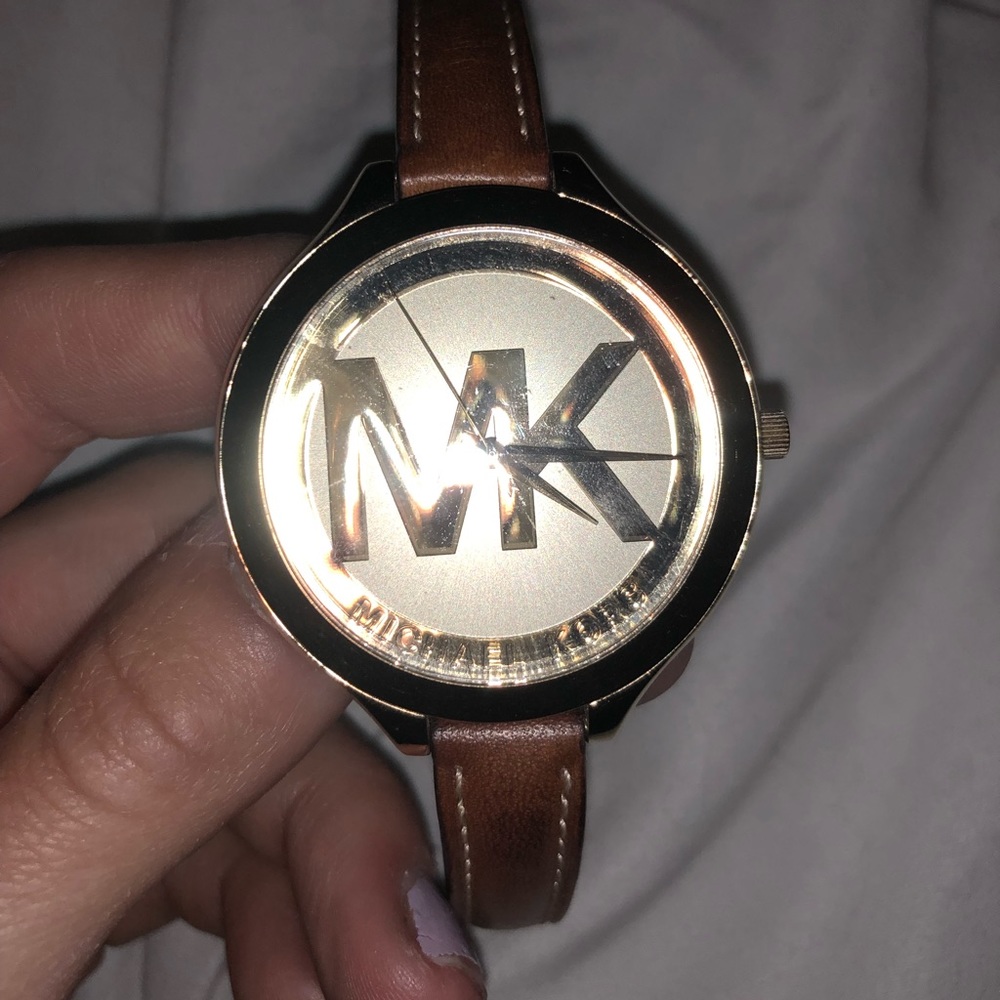 Michael Kors gold and leather watch